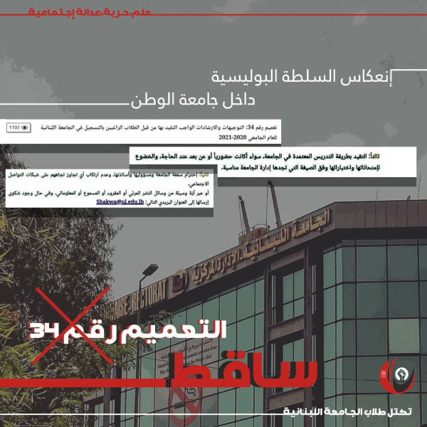 بيان "تكتل الطلاب": لحماية ما تبقّى من حريّتنا كشباب وطلاّب