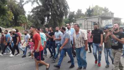 اعتصام امام خيمة حلبا احتجاجا على توقيف ناشطين من الحراك