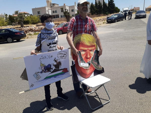 عمَّان: وقفة احتجاجية أمام السفارة الأمريكيّة رفضًا لمُخطّط الضم