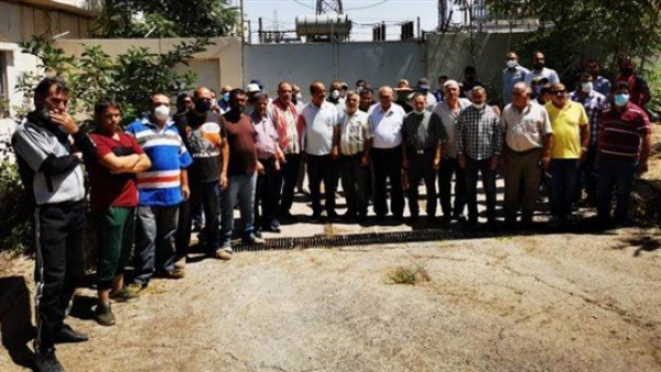 اعتصام أمام محطة تحويل الكهرباء في اللبوة